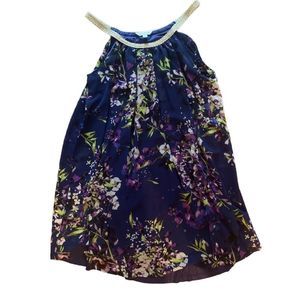 Charming Charlie, Women’s Floral Flowy Flowy Blue Dress, Medium, Used